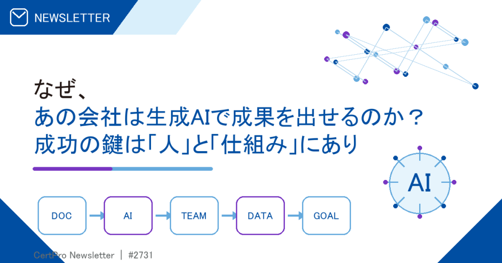 なぜ、あの会社は生成AIで成果を出せるのか？ 成功の鍵は「人」と「仕組み」にあり
