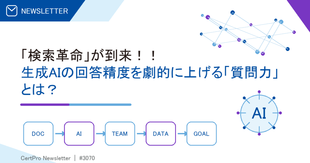 「検索革命」が到来！！ 生成AIの回答精度を劇的に上げる「質問力」とは？